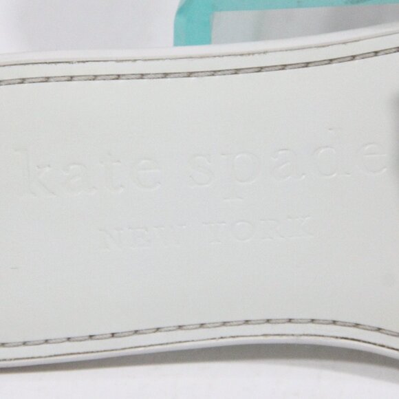 Kate Spade Bikini Slides sz 7.5 Women Flat Sandals Gingham Plaid Bow - Picture 9 of 12